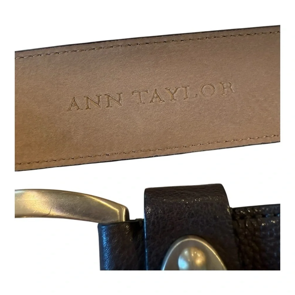 Ann Taylor D-Ring Buckle Genuine Leather Brown Trouser Belt Size Medium